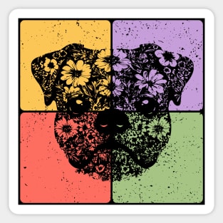 Pug Dog Silhouette Adorable Pet Art Sticker